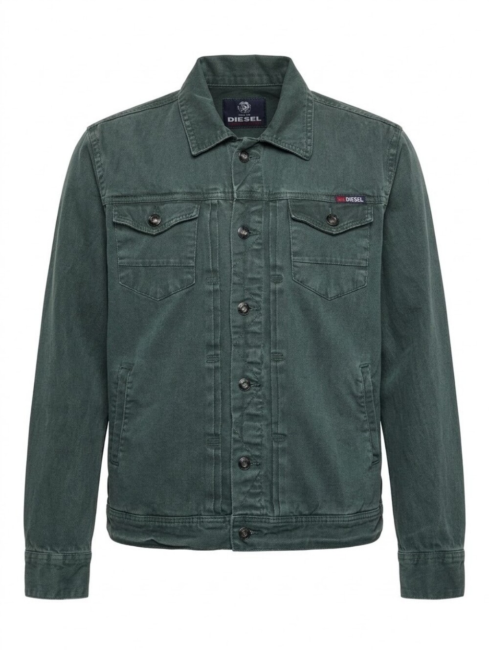Vintage Y2K Diesel Green Canvas Trucker Jacket Size L (Fits Slim / Medium)